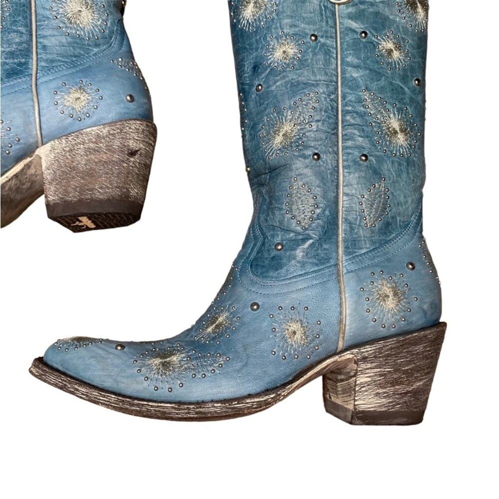 Old Gringo Epifania Blue Studded Snow western cowboy Boots L1423-2 - Picture 5 of 13